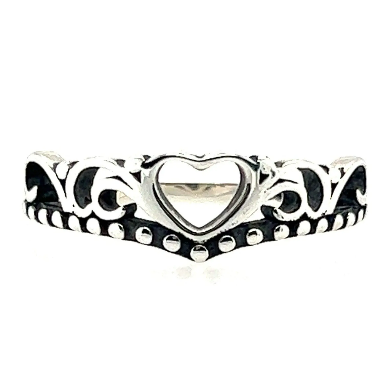 R67 Heart Crown Ring