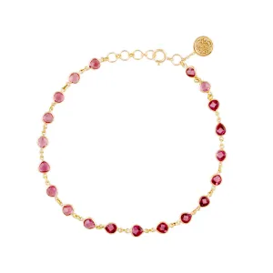Rhodolite Tabiz Shape Bracelet In 18K Yellow Gold