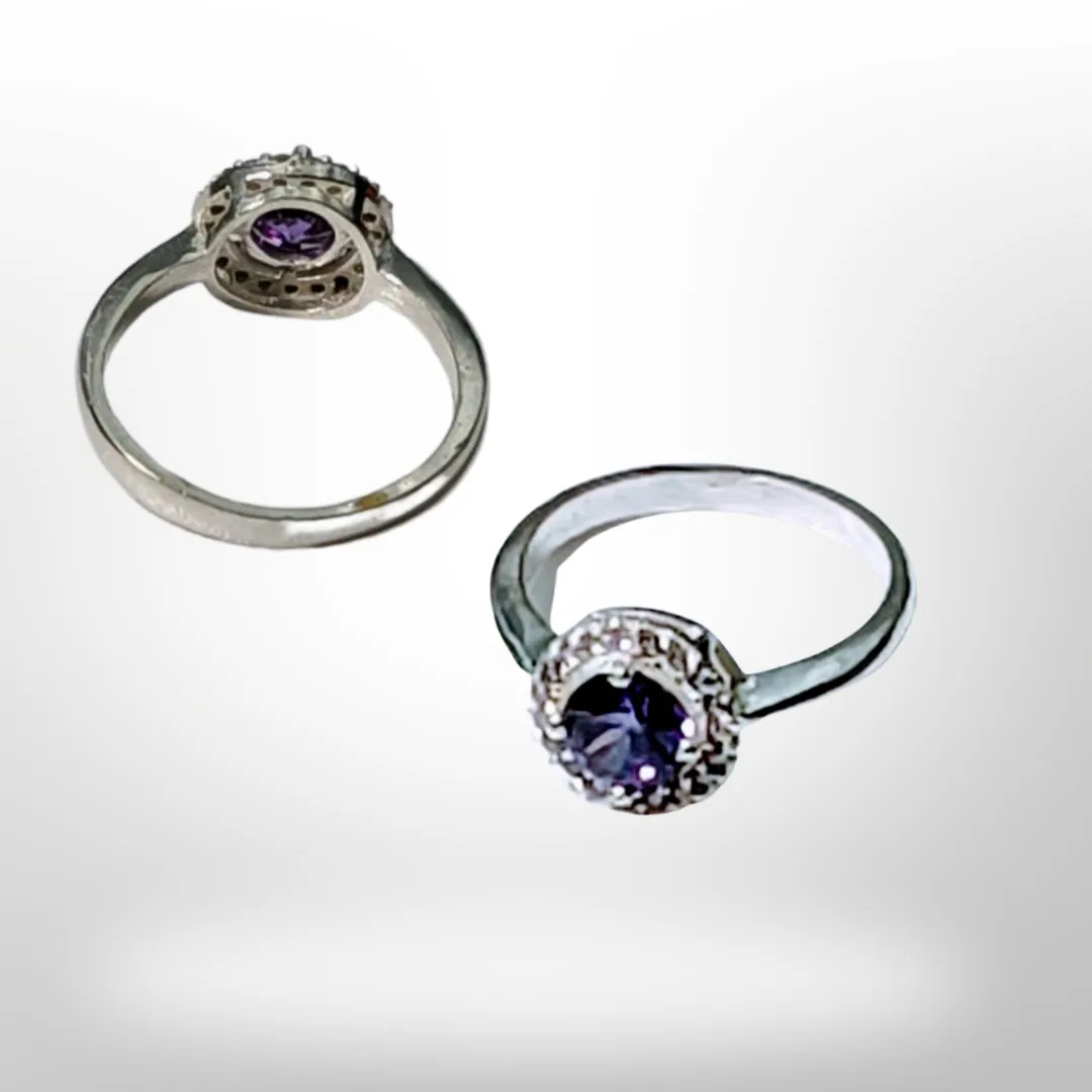 Silver, Amethyst & White Topaz, Ring