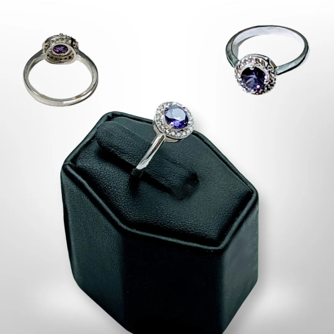 Silver, Amethyst & White Topaz, Ring