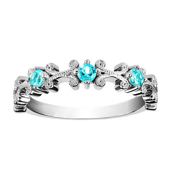 Stackable Silver Blue Topaz Ring