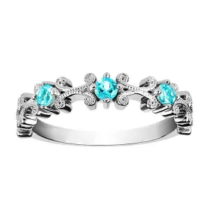 Stackable Silver Blue Topaz Ring