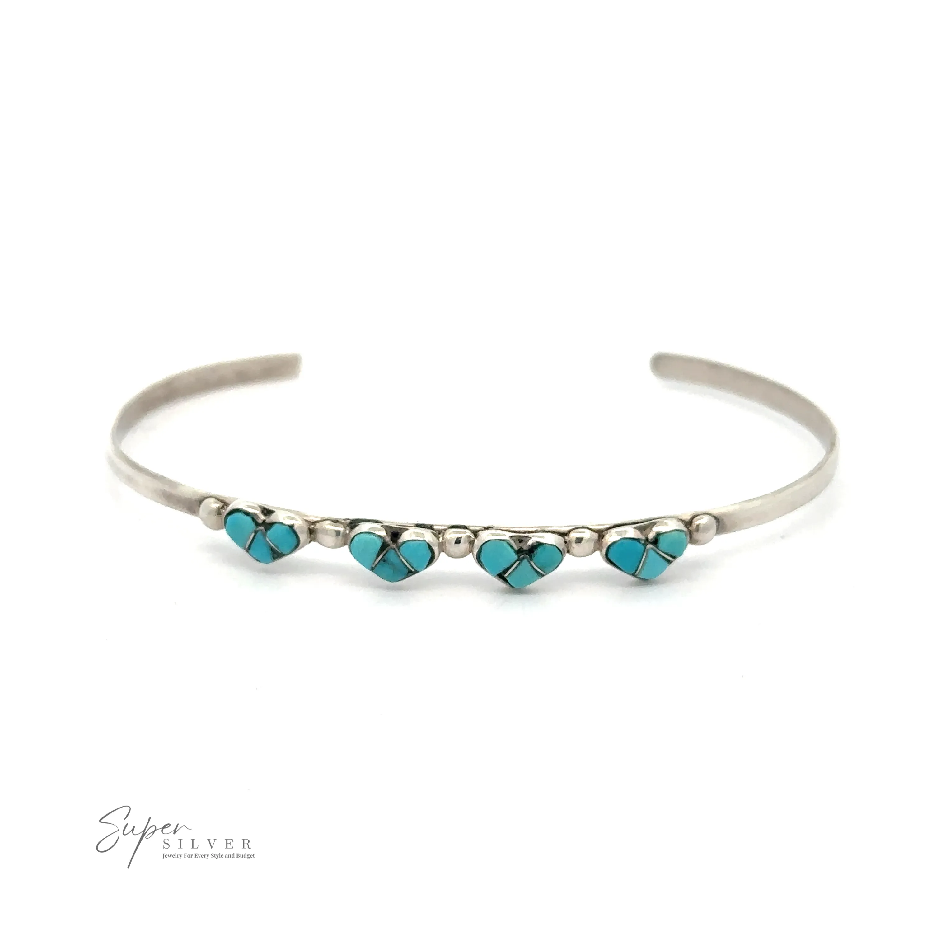 Turquoise Heart Cuff Bracelet