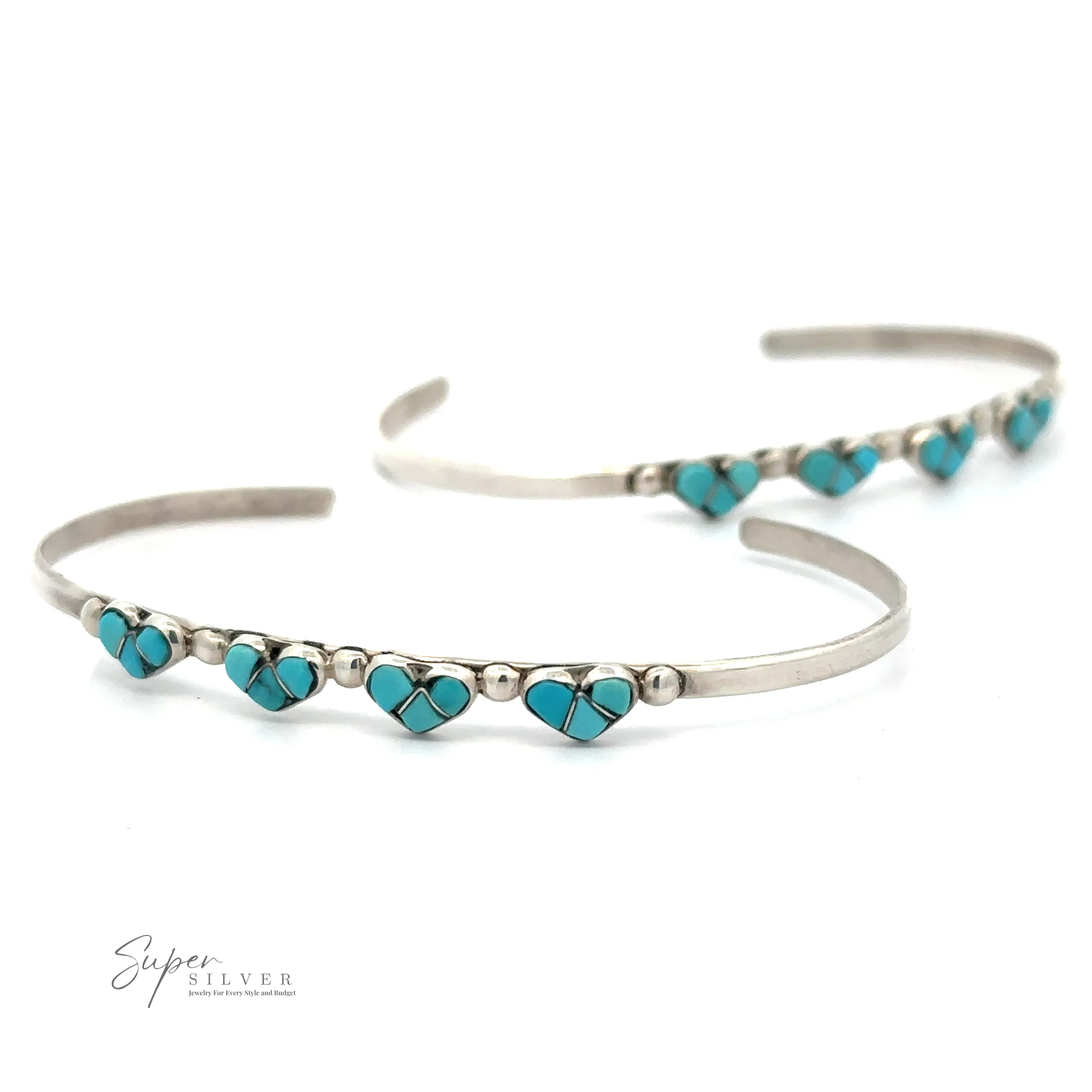 Turquoise Heart Cuff Bracelet