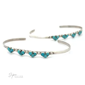 Turquoise Heart Cuff Bracelet
