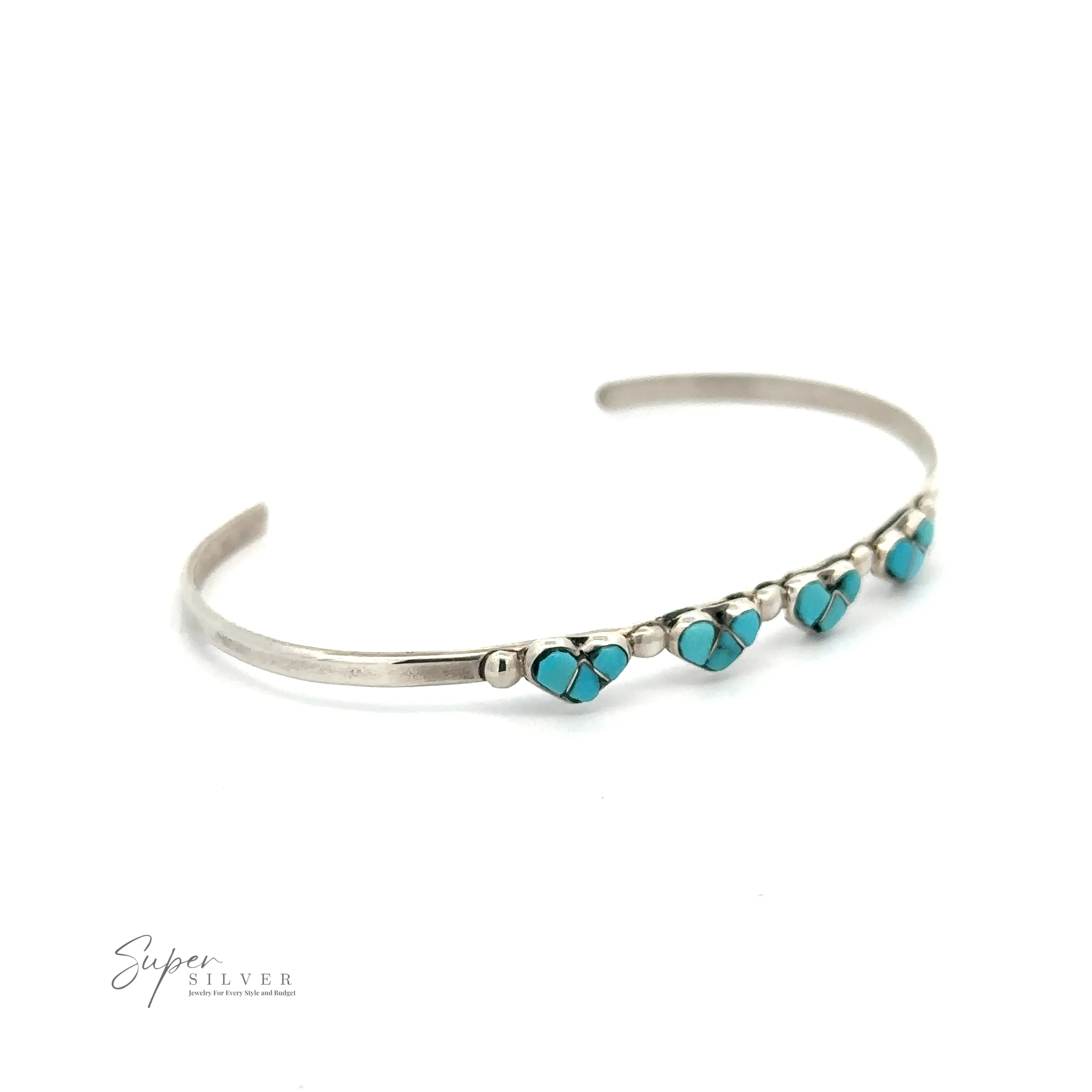 Turquoise Heart Cuff Bracelet