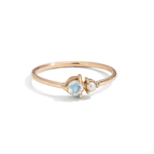 Unity Ring, Rainbow Moonstone, 9kt Yellow Gold